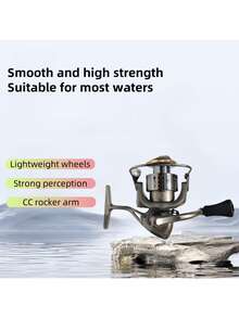 1pc Metal Fishing Reel, Suitable For Various Lure Rods, Smooth Line Release, Comfortable Grip, Spinning Reel, Casting Reel - Multicolor - View 1