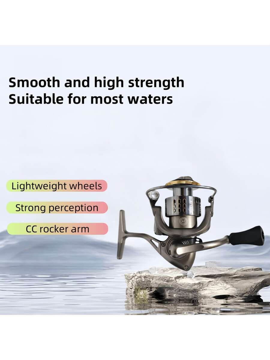 1pc Metal Fishing Reel, Suitable For Various Lure Rods, Smooth Line Release, Comfortable Grip, Spinning Reel, Casting Reel - Multicolor - View 1