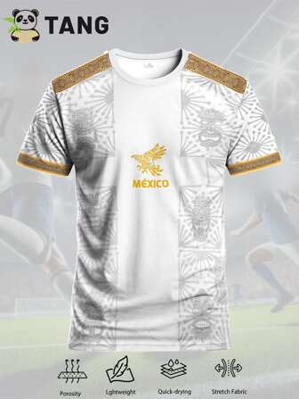 Camiseta de fútbol de México y camiseta deportiva de cuello redondo cómoda, adecuada para partidos, entrenamiento de fútbol, uso casual y festivales, como regalo
