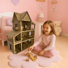 Kids Dollhouse Kits - Beige - View 6