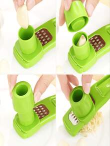 1 件装手动不锈钢压蒜器和压碎器 - 耐用塑料，易于使用，多功能，便携式蒜蓉机和压碎器，无需电力