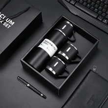 SOKANY 1 Set - Main Cup 500ml With 2 Matching Small Cups, Stainless Steel Insulated Cup Set - Heat Insulated & Leak-Proof, Ideal For Carrying Cold/Hot Drinks - Perfect For Travel, Business & School - Water Bottle, Outdoor Gear, Sports Bottle, School Supplies - Suitable For Fitness, Sports & Outdoor Activities - High-End Portable Mug - Suitable For Milk, Coffee, Tea, Juice Etc. - Can Be Used As Christmas, New Year, Valentine's Day, Birthday, Graduation Gift
