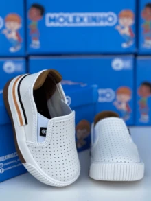 Baby Boy's Sneakers Slip On Shoes Easy To Put On Molekinho - trắng - Xem 6