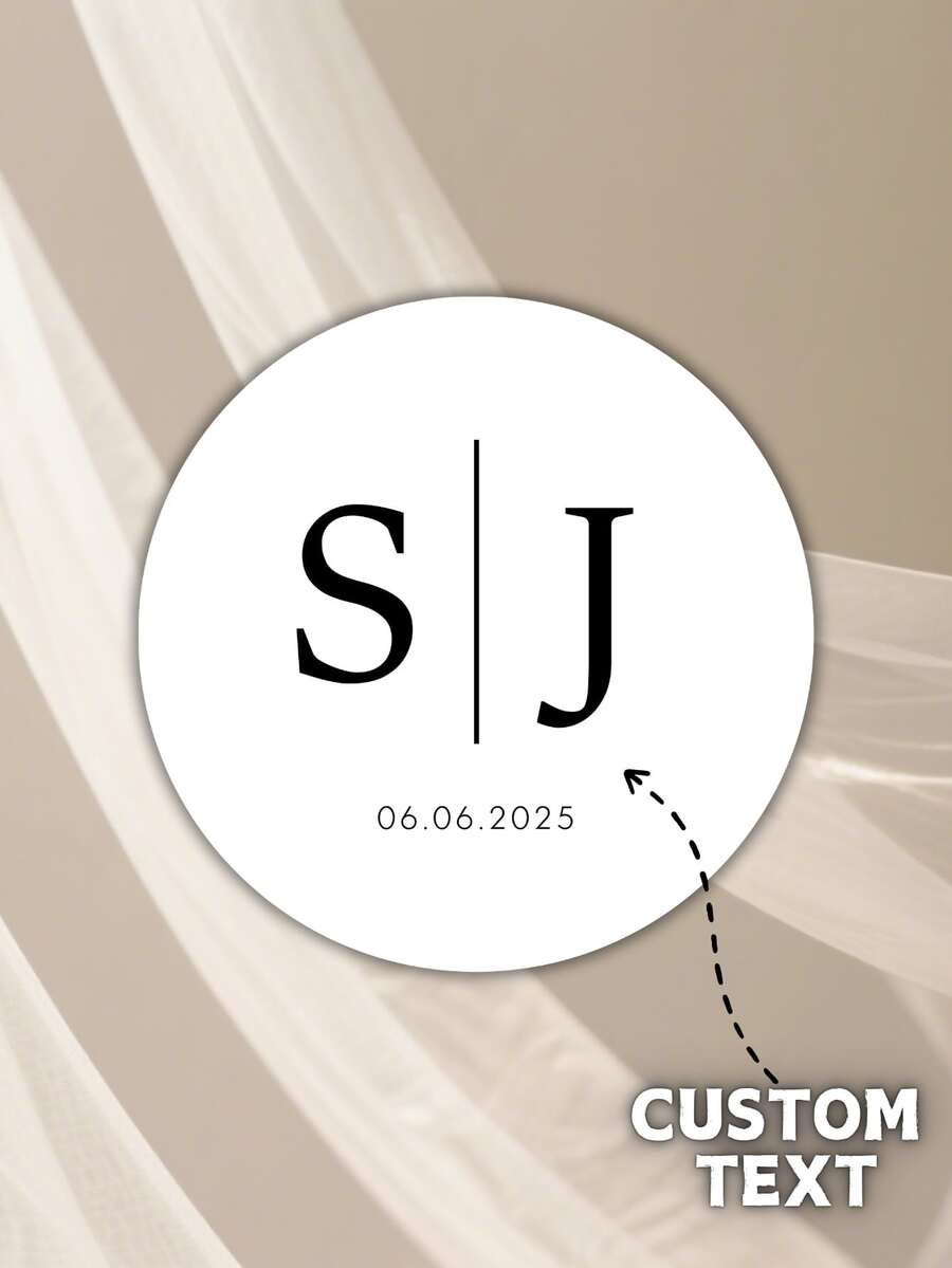 1.57" Customized Wedding Stickers, Personalized Letter Labels, Wedding Snack Bags, Dessert Gift Stickers, Customized Stickers, Cute Round Wedding Customized Stickers, Round Gift Stickers, Handmade Business Stickers, Different Heart Shapes, 12 Colors, Wedding Stickers, Wedding Stationery Name Stickers, Personalized Stickers, Customized Stickers, Thank You Stickers, Wedding Labels, Personalized,Wallpaper Stickers Wall - Letter - View 1