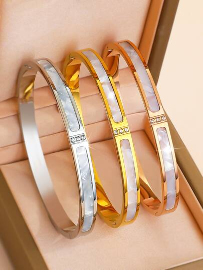 3/2/1 件优雅镀金女士手链，时尚个性化珠宝，不锈钢材质，不褪色，防锈，防过敏，用途广泛，做工精致，适合日常佩戴、派对、度假、婚礼，是送给女朋友的完美礼物，四季皆宜