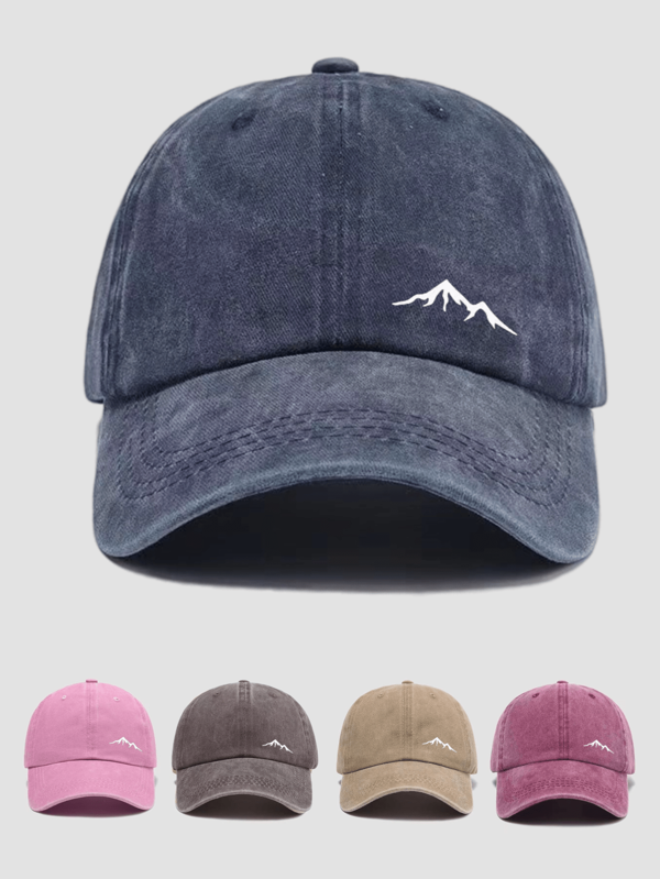 1 pieza Gorra de béisbol de moda suave para mujer con estampado de pico de montaña, ala ajustable, transpirable, ideal para deportes al aire libre, camping, viajes, regalo de vacaciones