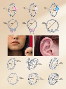 16G 18G Edelstahl Hypoallergene Nasenpiercing Scharniernasenringe für Nasenlöcher, Septum, Knorpel, Helix, Daith, Tragus, Rook, Conch, Lippe, Ohrlappen Piercings, Scharnierklicker Segment Nasenringe, Septum Schmuck, Segment Ring Körperpiercings, Nasenringe, Lippenpiercing, Nasenloch Helix Knorpel Rook Ohrringe, Helix Knorpel Daith Tragus Sleeper Ohrringe Körperpiercings für Frauen und Männer