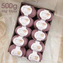 10-Pack Merino Wool Yarn, 50g Each, Soft & Warm Knitting And Crochet Yarn, 90% Merino Wool, 10% Polyester, Assorted Colors, For Sweaters, Coats, Scarves, Hats, Shawls & Vests, 500g Total - Multicolor-500g - View 24