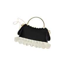 Women Acrylic Shell Shaped Clutch Marble Acrylic Evening Handbag Wedding Party Purses Unique Chain Shoulder Bag - 珍珠白 - 查看 2