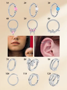 16G 18G Edelstahl Hypoallergene Nasenpiercing Scharniernasenringe für Nasenlöcher, Septum, Knorpel, Helix, Daith, Tragus, Rook, Conch, Lippe, Ohrlappen Piercings, Scharnierklicker Segment Nasenringe, Septum Schmuck, Segment Ring Körperpiercings, Nasenringe, Lippenpiercing, Nasenloch Helix Knorpel Rook Ohrringe, Helix Knorpel Daith Tragus Sleeper Ohrringe Körperpiercings für Frauen und Männer