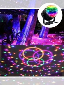 1 Pc RGB Disco Ball Light - 7 Lighting Modes, Perfect For Parties, Festivals, Birthdays & Gifts, USB Powered Christmas Decorations Home Christmas Gifts Christmas Decor - Multicolor - View 5