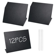 6/12pcs Party Buffet Food Labels, Mini Food Display Chalkboard Signs For Catering Supplies/Party Supplies/Self-Service Display/Food Labeling, Including 2 Liquid Chalk Markers - Chalkboard Label - View 2