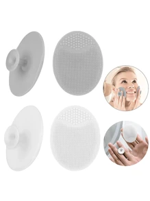 4 piezas Cepillos faciales de limpieza - Almohadillas exfoliantes suaves para el rostro, limpieza profunda de los poros, cepillo para la ducha, ideal para amantes del maquillaje, recomendado como regalo de verano