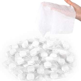 10/50 piezas Toallas comprimidas de un solo uso, Billetera portátil de algodón grueso, Pañuelos faciales comprimidos suaves, Artículos para el hogar, senderismo, viajes, campamento, deportes y salón de belleza