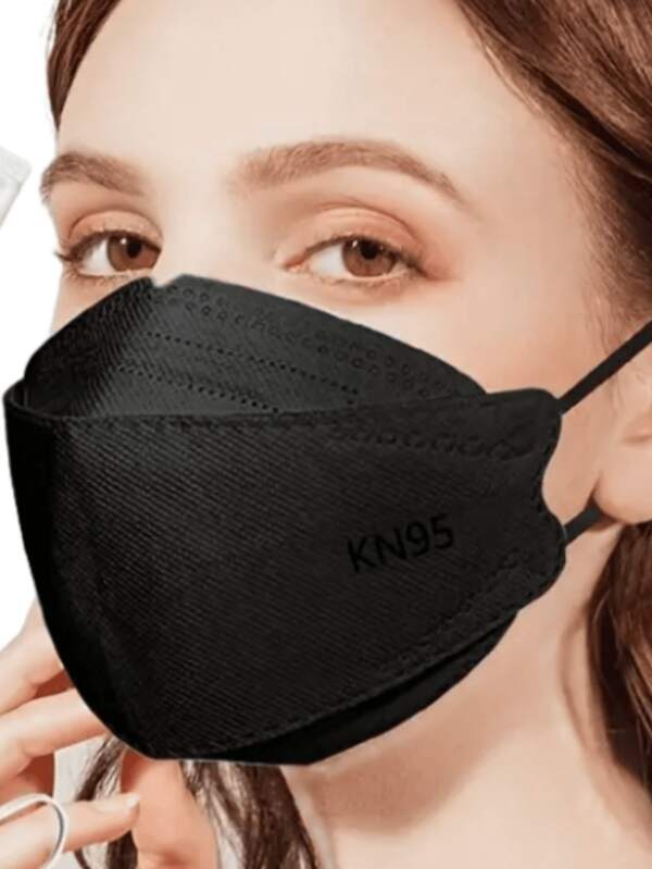 50pcs Disposable KN95 Face Mask, 3D Flattering Design Fits Multiple Face Shapes, 4-Layer Breathable & Safe Protection Against PM2.5 And Respiratory Hazards, Suitable For Men And Women, Black And White