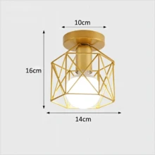 2 đèn trần phong cách Bắc Âu, thiết kế đơn giản hiện đại cho ban công, hành lang, lối đi, tủ quần áo, tiền sảnh, lối vào, nghệ thuật sắt - 2 đèn chùm sắt đơn giản - Xem 9