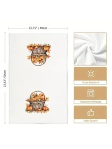 2件/4件/12件南瓜、汽车、秋季厨房毛巾、感恩节洗碗布、秋季主题、吸水速干、超细纤维材质、矩形40*60厘米、数码印花图案、适用于秋季厨房装饰、户外派对装饰、感恩节礼物、生日礼物 - 彩色 - 查看 6