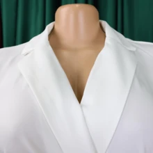 NivaSen Fashion Chain High Waist Jumpsuit Women Sexy Deep V Neck Sleeveless Loose Wide Leg Jumpsuits Office Party One Pieces Romper - 白色 - 查看 7