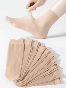 40/20/10 Pairs Unisex Plain Crew Socks For Daily Life And Leisure Outfits, Women Stockings, Suitable For Sports, Outdoor Activities, Dancing, Walking