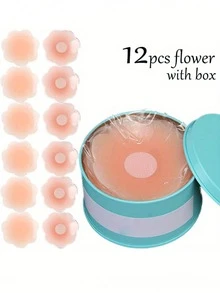 12pcs Reusable Nipple Covers, Strapless Invisible Self-Adhesive Breast Lift Pasties, Women's Lingerie & Underwear Accessories,Outdoor Sports Accessories. - Multicolor - View 5