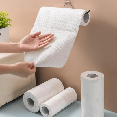 Rolo 100 Panos De Limpeza Absorvente De Agua Reutilizavel Pano-Absorvente Seco Molhado
