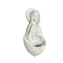 Holy Water Font Sacred Heart Of Mary Resin Hanging Beautiful Delicate - NHỰA TRẮNG - Xem 3