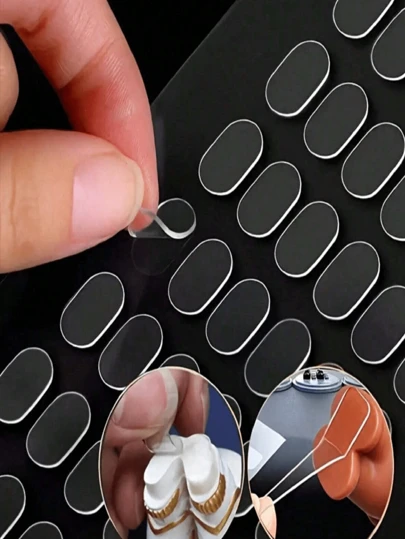 100/200pcs Transparent Nano Double-Sided Tape - Removable, Waterproof, No-Residue Strong Adhesive Gel Tape | For Wall Decor/Poster Display/Glass Stickers/DIY Crafts/Home Office Fixing | Carpet Pad Non-Slip Gripper | Must-Have For Students/Store Displays/Holiday Parties