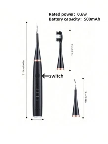 Cepillo de dientes eléctrico inteligente, limpiador de dientes con 2 cabezales de cepillo, 1 cabezal mate, 5 modos de limpieza, para cuidado bucal diario, carga USB, adecuado para uso doméstico/de viaje, batería de 500 mAh