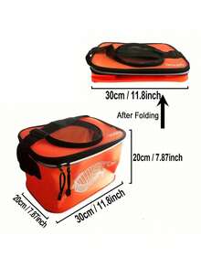 Portable Fishing Bag Folding Thicken Live Fishing Box Tank Bucket Camping Fish Tackle Fishbox Storage Bag,Lightweight Multi-Functional EVA Fishing Tackle Bag,Spacious, Collapsible, No Need For Inflation, Ideal For Camping And Fishing Enthusiasts - Orange - View 3