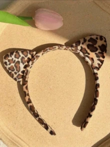 1 chiếc băng đô tai mèo, băng đô họa tiết da báo, băng đô nhung mềm mại và thoải mái, họa tiết động vật, phù hợp cho sử dụng hàng ngày, phong cách đường phố, thời trang, phụ kiện tóc nữ, sản phẩm đa năng, phù hợp cho phụ nữ trẻ và những người yêu thích thời trang, kiểu dáng dễ thương, phụ kiện tóc cá tính. - Nhiều màu - Xem 4