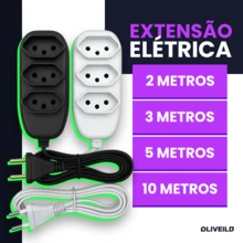 2 Meter Electrical Extension Power Extension 3 Sockets With 3 Meters 5 Meters 10 Meters Dual Voltage 110/220v 10A Black Or White - trắng - Xem 1