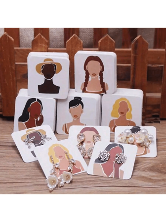 20/50/100Piece Earring Display Set - Durable Paper Cards For Jewelry Packaging And Display Tags For Women Storage Organizer Travel Essentials Back To School Dormitory Storage