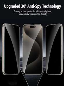 3pcs Privacy Tempered Glass Screen Protector, 9H Hardness, Eye Protection Anti-Glare, Compatible With IPhone 16 15 14 13 12 11 Promax 6 6S 7 8 PLUS SE20 SE22 SE23, Side Privacy Protection, Smooth Touch, Anti-Scratch, Dust-Proof, Waterproof, Anti-Fingerprint