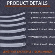 Heat Shrink Protective Tube, Transparent Protective Tube Adjustable Circular Protective Sleeve, Used To Shrink Oversized Opening Rings Or Protect Rings From Scratches, Extend Shoelaces And Ropes, Including 10/20 Plastic Transparent Tubes And 1 Plastic Storage Box