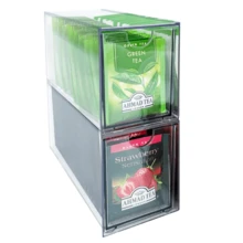 2/4 Pcs Tea Bag Drawers Organizer - 4 Clear Plastic Drawer Tea Bag Holder; Stackable & Portable; Wider Size; Well-Organized Storage For Tea Bags & Kitchen Essentials - Multifärgad - Visa 3