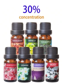 10ml Aromatherapy Essential Oil Yoga Oil Plant Essential Oil For Humidifier Diffuser Fruit Flower Aroma Fragrance Oil Jasmine Lavender Rose Orange, Living Room And Bathroom Deodorization,Suitable For Diffusers, Humidifiers