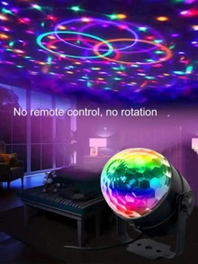 1 Pc RGB Disco Ball Light - 7 Lighting Modes, Perfect For Parties, Festivals, Birthdays & Gifts, USB Powered Christmas Decorations Home Christmas Gifts Christmas Decor - Multicolor - View 3