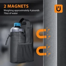 1PC 健身磁性水壶袋健身房便携式斜跨杯袋强磁运动水壶挂袋便携防水可装水瓶毛巾钥匙手机等多功能水瓶磁性袋