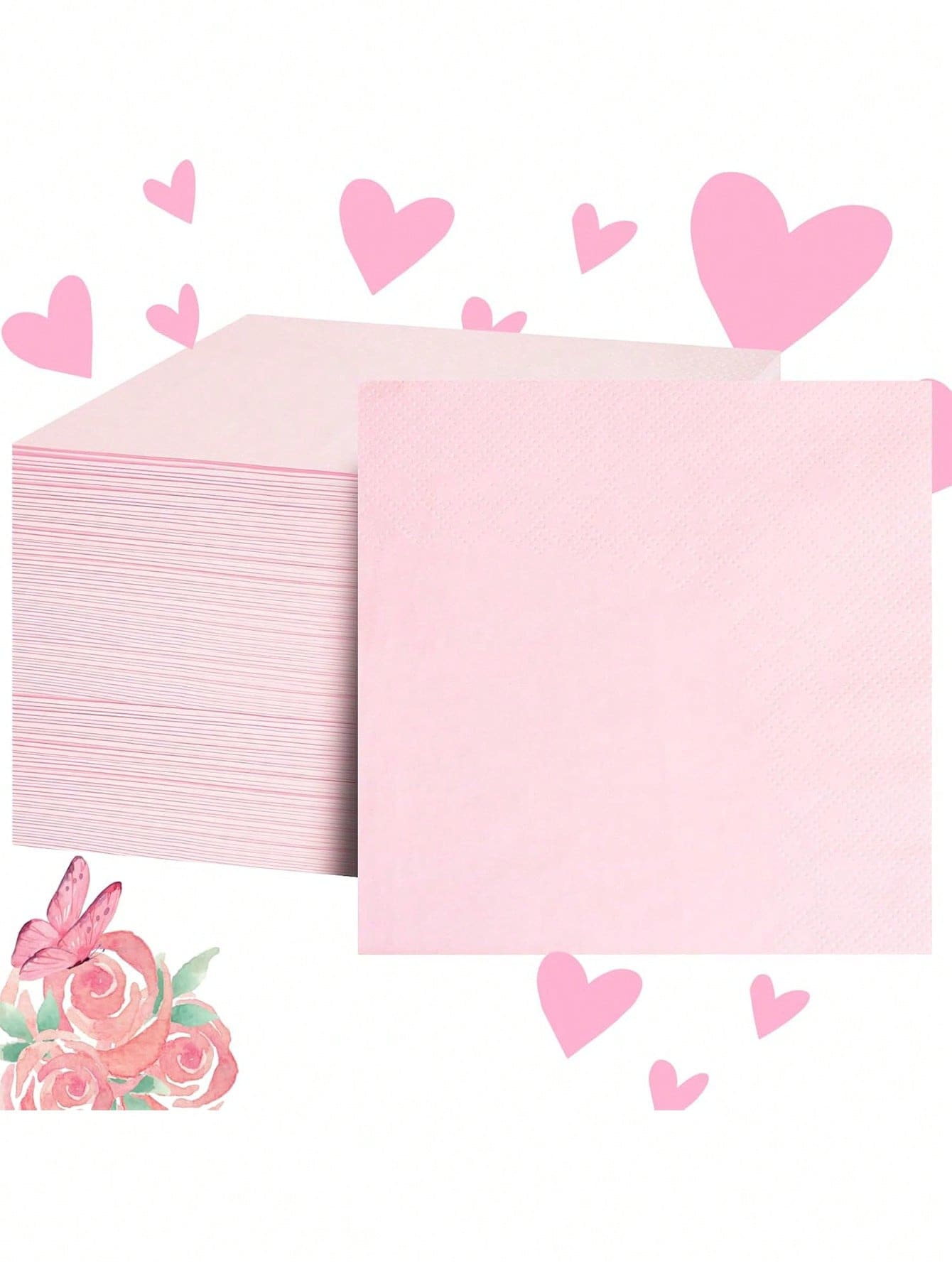 20/40/80 unidades Servilletas de cóctel de 2 capas de color rosa - Servilletas de bebida desechables de alta calidad - Servilletas de papel rosa de 5" X 5" para fiestas, Día de la Madre, bar, bodas, cumpleaños, Día de la Madre