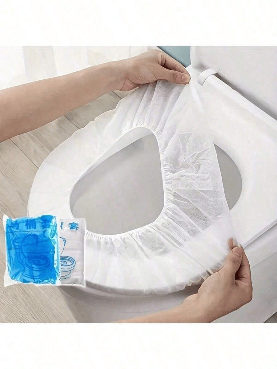 10 Pieces/Pack Disposable Toilet Seat Covers, Water-Soluble Portable Toilet Seat Covers, Portable Toilet Pads For Business And Personal Travel, Toilet Covers, Essential Accessories For Air Travel, Camping, Bathroom Accessories, Bathroom Supplies