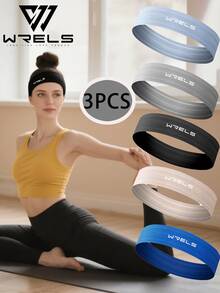 1pc/3pcs WRELS Elastic Sweat-Absorbent Knitted Sports Headband - Ultra-Light Breathable Quick-Dry Non-Slip Headband, Suitable For Football, Cycling, Basketball And Other Sports, Women Sports Headband - Multicolor - View 1