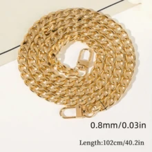 Iron Flat Chain Strap Adjustable For Handbag DIY Replacement Shoulder Bag Strap With Metal Clasp - Light Gold 102 - View 13