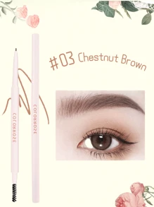 COLORROSE Double Head Brow Pencil, 0.1cm Ultra Fine Eyebrow Pen, Light And Smooth, Long-Lasting , Anti-Oil, Waterproof And Sweatproof, Tea Brown Color