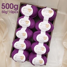 10-Pack Merino Wool Yarn, 50g Each, Soft & Warm Knitting And Crochet Yarn, 90% Merino Wool, 10% Polyester, Assorted Colors, For Sweaters, Coats, Scarves, Hats, Shawls & Vests, 500g Total - Multicolor-500g - View 19