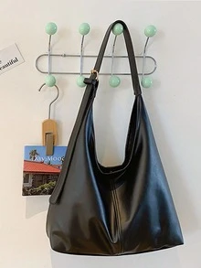 Vintage Commuter Shoulder Bag, Elegant Korean Style Underarm Handbag, Fashionable Large Capacity Women Commuter Bag - A - View 8