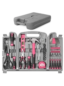 24/54/67 Stücke Haushalts-Werkzeugsatz, DIY-Werkzeugsatz mit Hammer, Schere, Schraubenschlüssel, Haushalts-Werkzeugsatz für Mädchen, bruchfestes, verschleißfestes Chrom-Vanadium-Stahl, geeignet für Frauen und Kinder