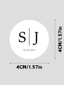 1.57" Customized Wedding Stickers, Personalized Letter Labels, Wedding Snack Bags, Dessert Gift Stickers, Customized Stickers, Cute Round Wedding Customized Stickers, Round Gift Stickers, Handmade Business Stickers, Different Heart Shapes, 12 Colors, Wedding Stickers, Wedding Stationery Name Stickers, Personalized Stickers, Customized Stickers, Thank You Stickers, Wedding Labels, Personalized,Wallpaper Stickers Wall - Letter - View 2