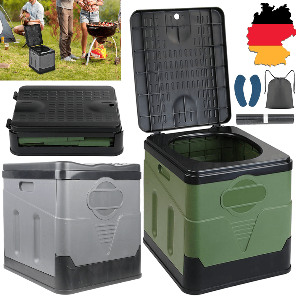 Campingtoilette Faltbar Klo Tragbare Mobile Toilette Campingklo Trockentoilette Tragfähigkeit: 100-150kg, Klapphöhe 11-30cm