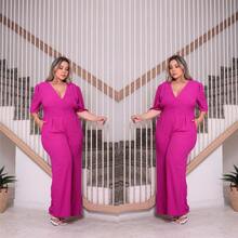 Elegant Plus Size Bridesmaid Jumpsuit With Elastex Back For A Perfect Fit - Màu Hoa hồng đỏ - Xem 2