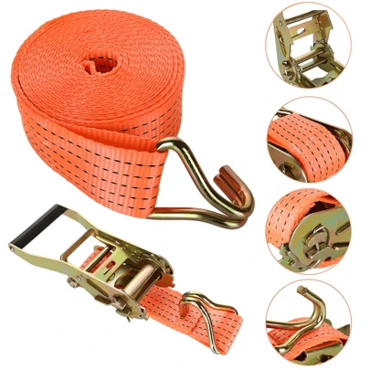 Lislark Pack Of 1 Heavy Duty Ratchet Straps Tie Down 6m X 50mm Cargo Rack Load 2 Tons Lashing Orange